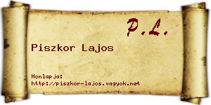 Piszkor Lajos névjegykártya